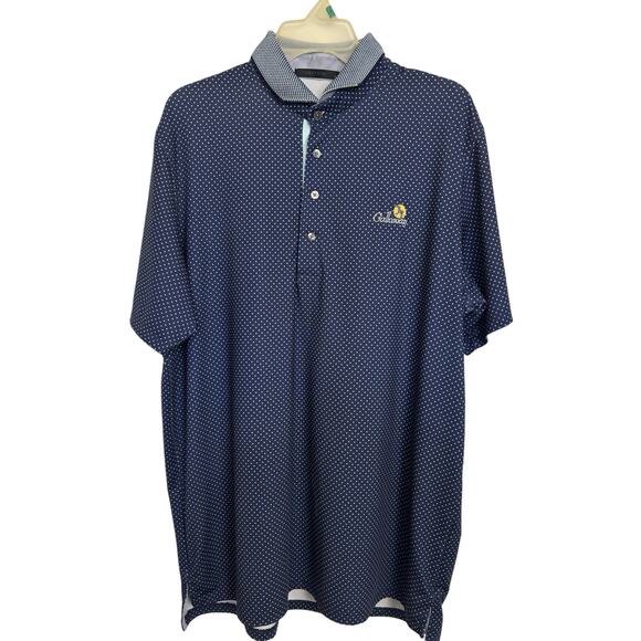 Greyson Navy Blue Polo Golf Shirt Size Large Calloway Logo Performance Stretch - Picture 1 of 6